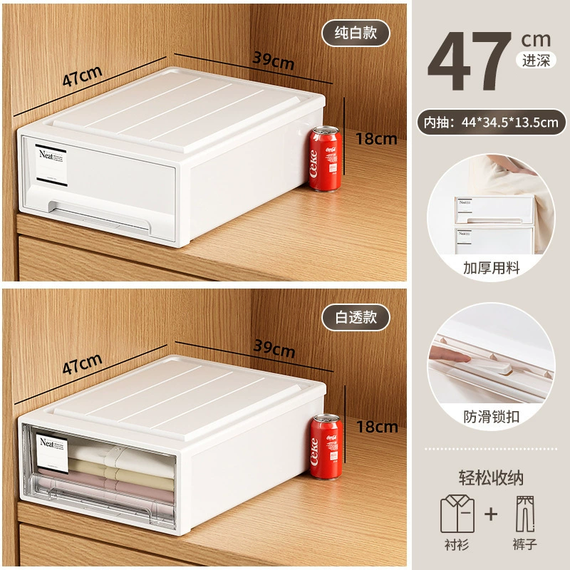 Japanese-Style Storage Box Set, Stackable Drawer System, Multiple Sizes (5–53L), Privacy or Transparent