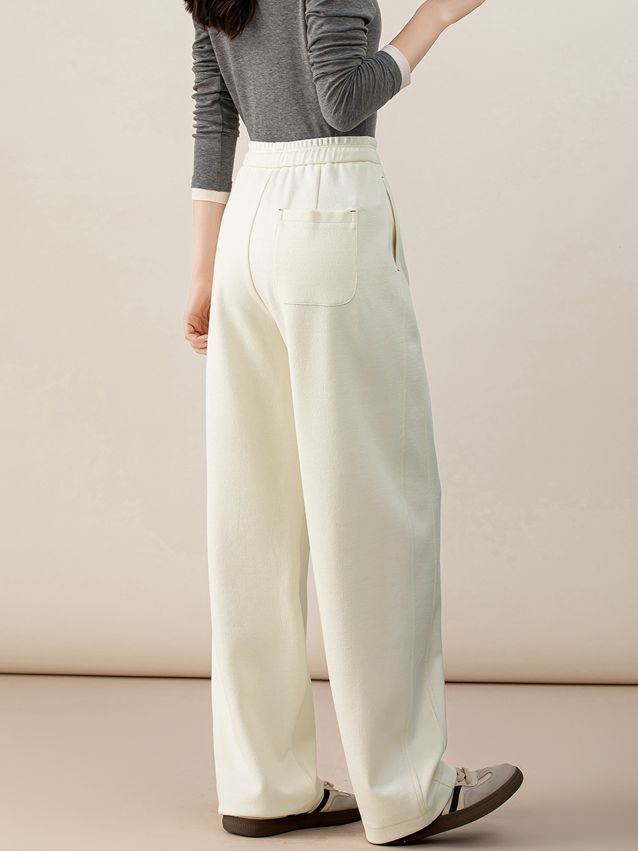 Quần culottes nữ ống rộng cạp thun co giãn chất liệu lyocell len mềm mại dáng chuối — màu tím mận