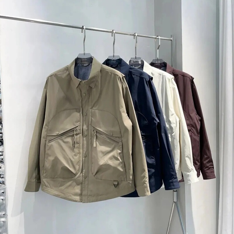 Spring New Fake Two-piece Male Designer Casual Outdoor Comfortable Loose All-match Fashion Coat Lapel Jacket
