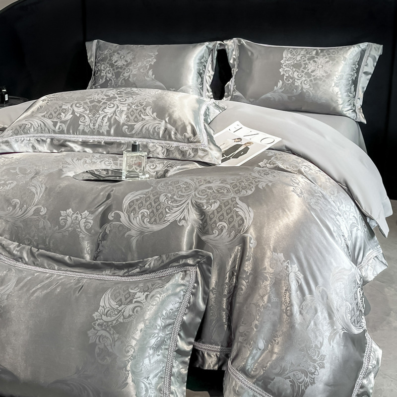 Luxury Jacquard Cotton Bedding Set For Spring Summer 4 Pieces_voghion.com