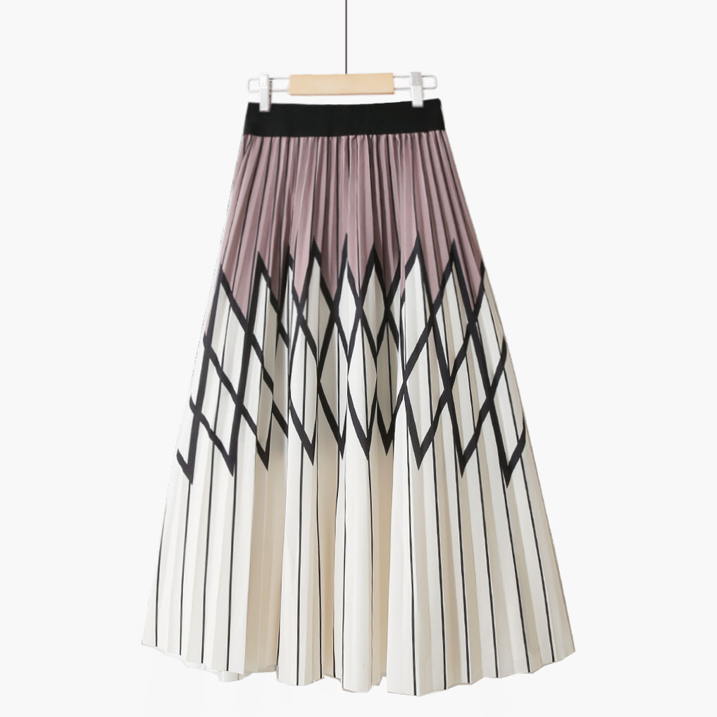 Long summer colored pleated skirt