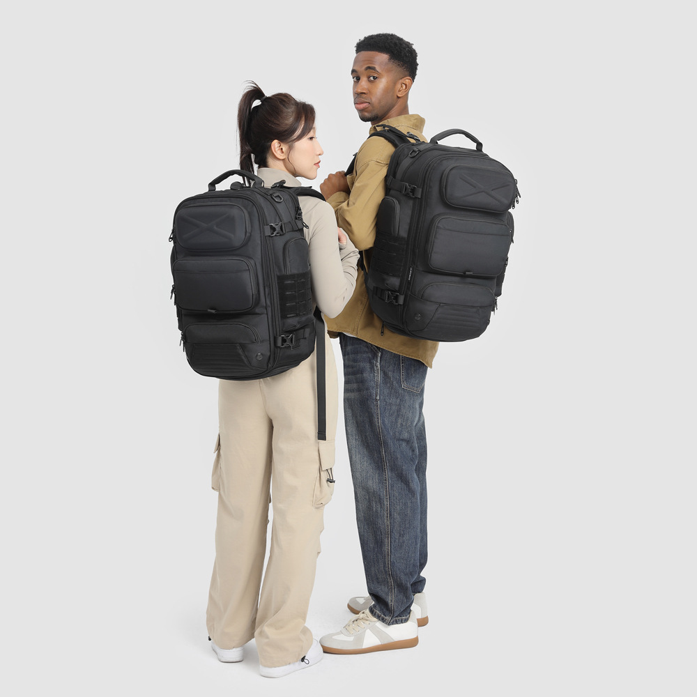 OZUKO, bolsa de viaje de gran capacidad, mochila impermeable para hombre, compartimento multifuncional para ordenador, mochila táctica para exteriores