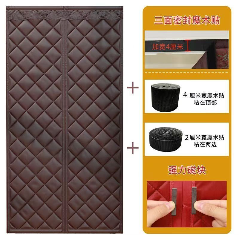 Thickened Cotton Door Curtain for Winter, Extra Thick, Suitable for Rural Exterior Doors, Single Door, Magnetic, Waterproof, Thermal Insulation, Self-Adhesive, Double Door, Winter Use Thickened Cotton Door Curtain for Winter, Extra Thick, Suitable for Rural Exterior Doors, Single Door, Magnetic, Waterproof, Thermal Insulation, Self-Adhesive, Double Door, Winter Use