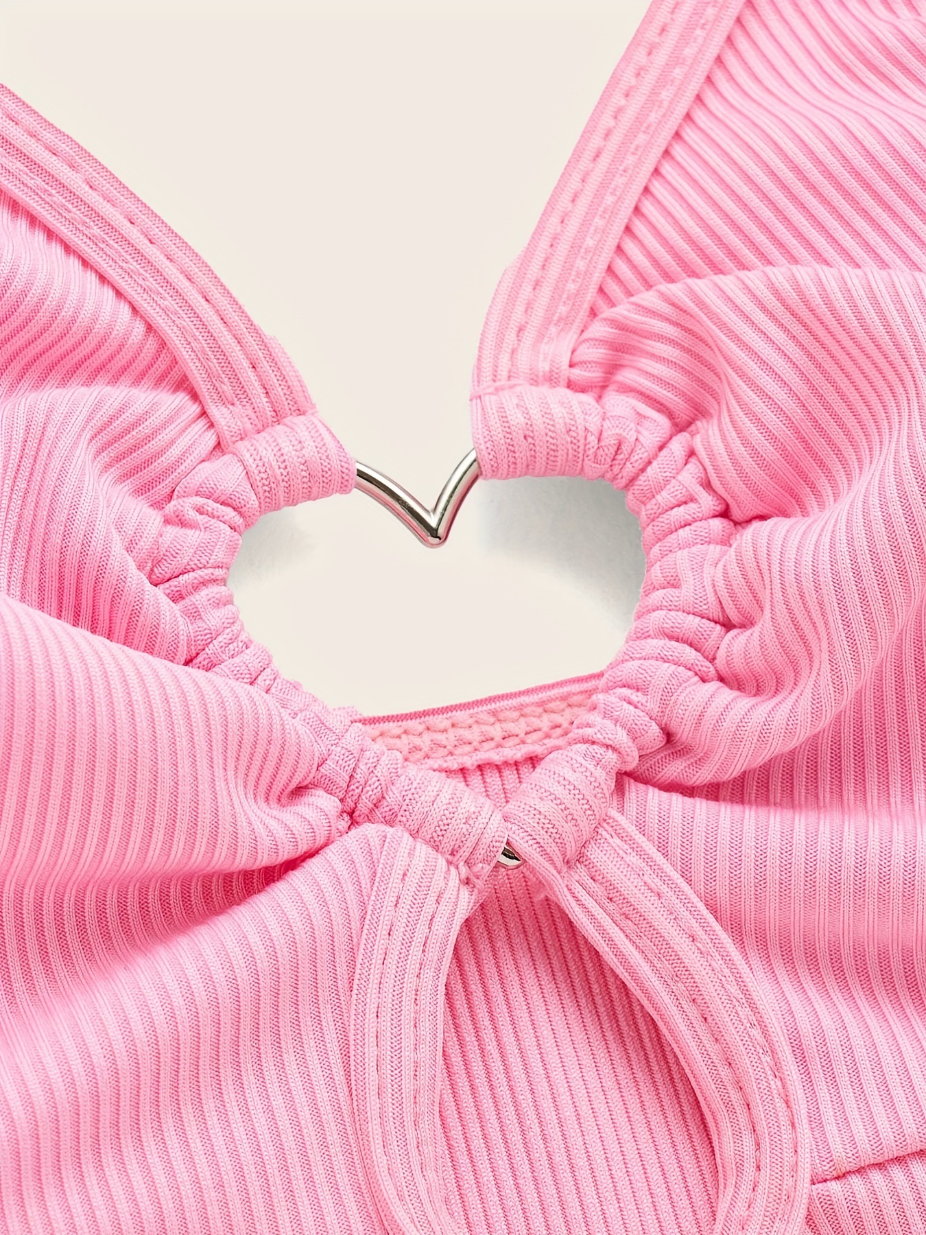 2023 nueva tira Rosa amor ropa material tankini top