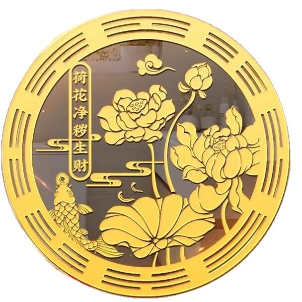 好运连连卫生间墙贴净秽金属贴鲤鱼莲花手机贴鞋柜卫生间莲花贴|undefined