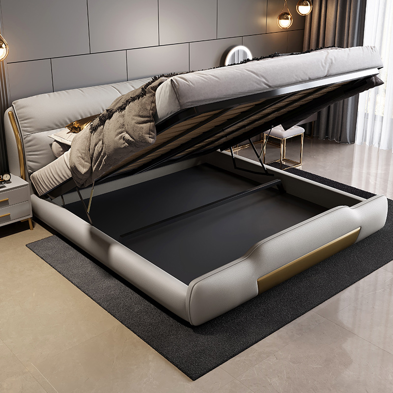 Кровать кожаная 1500x2000 подъемная
