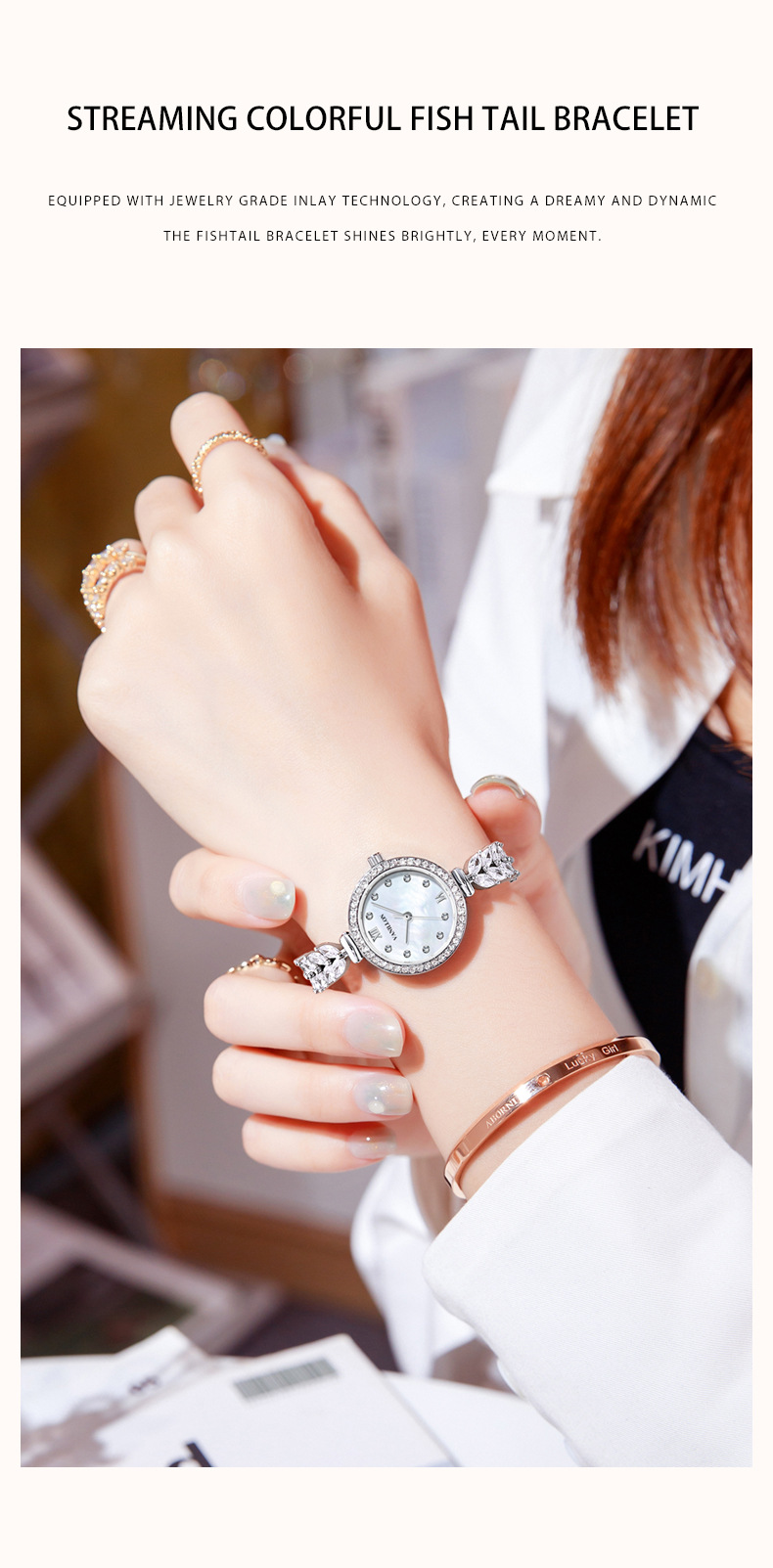 Simple Style Shiny Solid Color Jewelry Buckle Quartz Women's Watches display picture 5