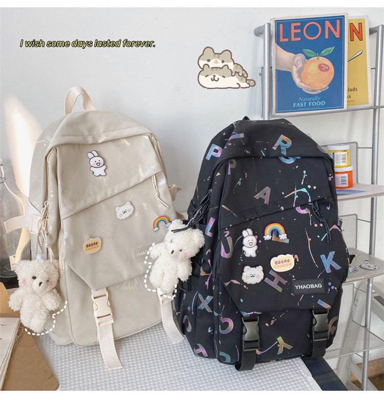 Cartable École Primaire Filles Ins Casual Tout Assorti Haute École Étudiant Sac À Dos Japonais Collège Junior High School Grande Capacité Sac À Dos display picture 8