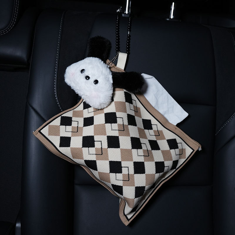 Car Interior Tissue — Biqi Bixing Car tissue box/set - orange-white-spots-pa-tou