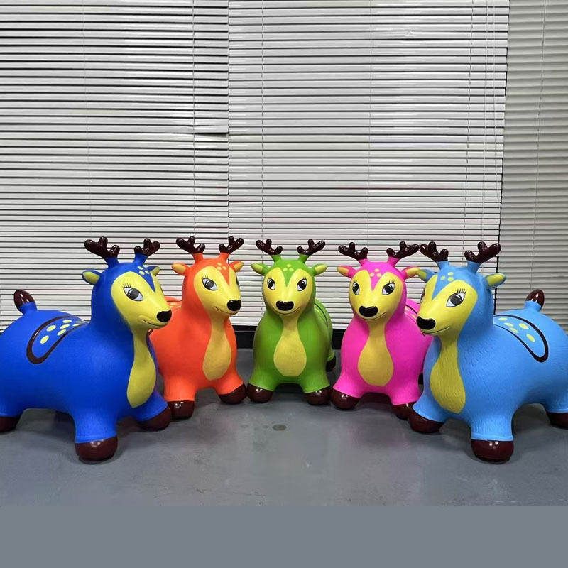 Music Children Jumping Horse Riding Jumping Horse Vault Children's Christmas Painted Golden Deer Garbo Thickened Animal Mount Toys Wholesale