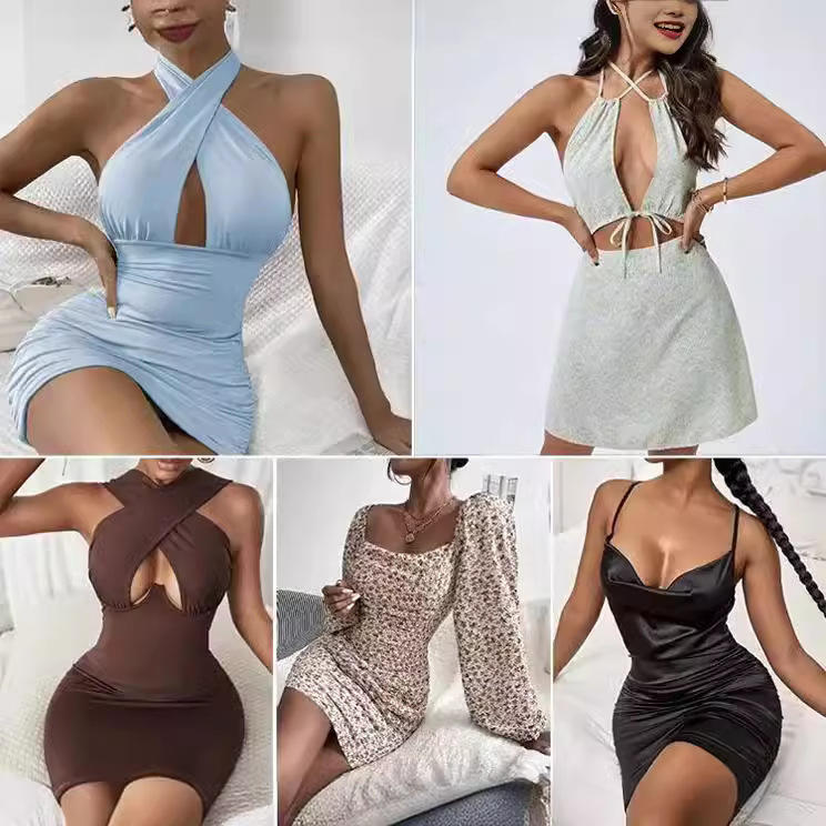Vestido SHEIN europeo y americano, comercio exterior, moda, ropa de mujer, estilo misceláneo, fábrica de dress sexy, inventario de ropa, productos de cola al por mayor
