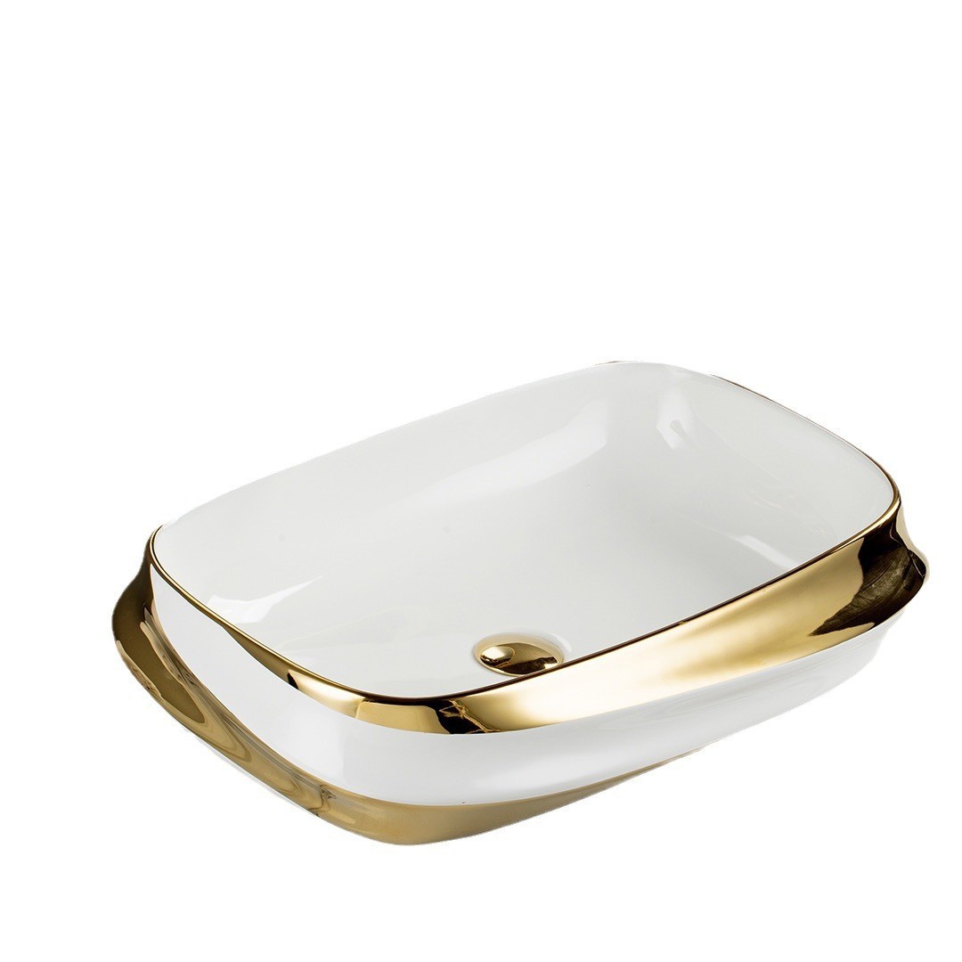 Cerámica galvanizada lavabo de lujo ingeniería lavabo oro lavabo transfronterizo lavabo lava