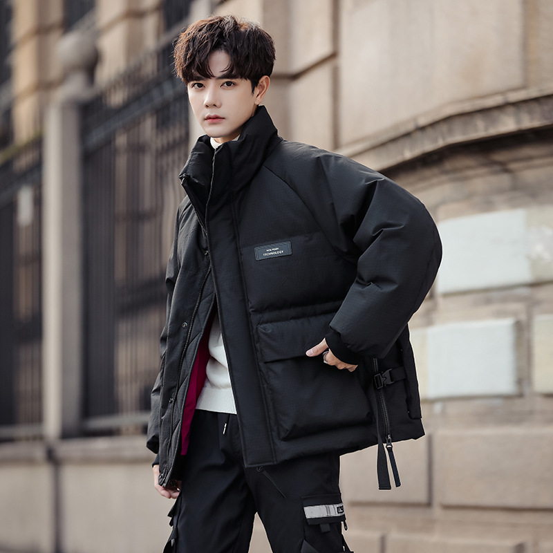 Men's Down Jacket Winter Casual Thickened Trendy Standing Collar_voghion.com