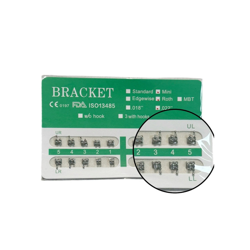 Dental Orthodontic Bracket Orthodontic Metal Bracket Straight Wire Square Wire Bow 345 Hook Dental Correction Metal Bracket