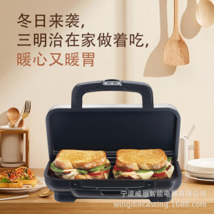 2024 Stainless Steel Sandwich Maker Can Bake 2 Sandwiches at a Time, Panini, Burger, Toast, Grilled Cheese and Cheese