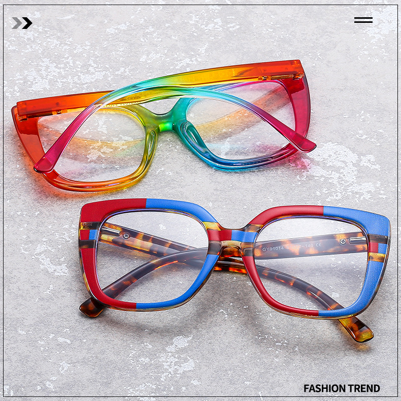 Fashion Geometric Pc Cat Eye Full Frame Optical Glasses display picture 1