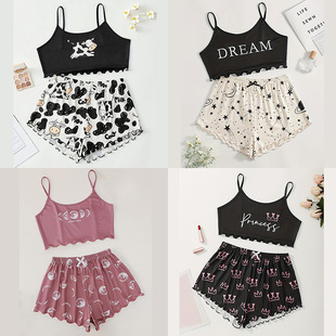 �羳Ůʿ˯���ļ��¿����¶��Ӽҿɐ�ӡ��˯�¼Ҿӷ�night wear
