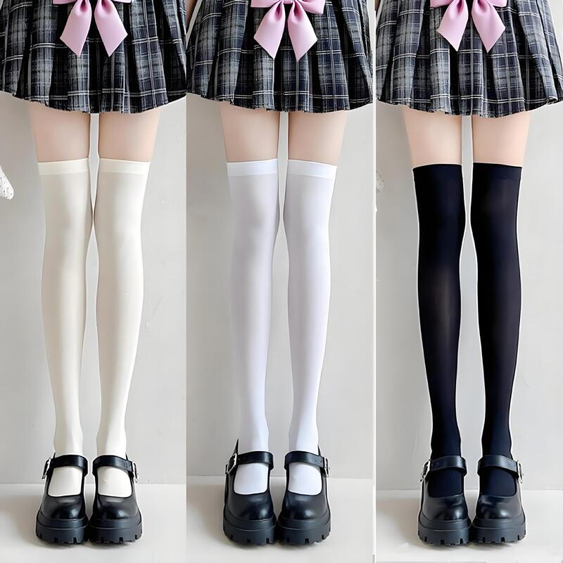 Velvet Socks over the Knee Stockings Anti-Snatch Short Stockings Women's Opaque Matte Micro-Pressure Slimming Look Jk Mid-Stockings