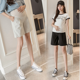 3591 Maternity Casual Shorts Summer Loose Thin Belly Support Pants for Outerwear Trendy Mom Fashion Five-Fifth Pants Manufacturer Wholesale