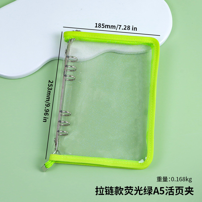 Cremallera verde fluorescente