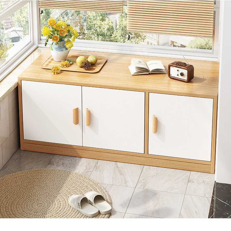 Bay window storage cabinet floor cabinet low cabinet storage cabinet home balcony storage cabinet wall-mounted window cabinet