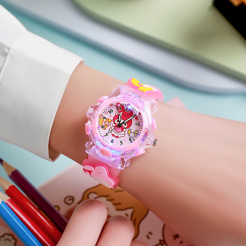 New silicone cartoon watch student children's watch luminous light watch wholesale cross-border watch supply