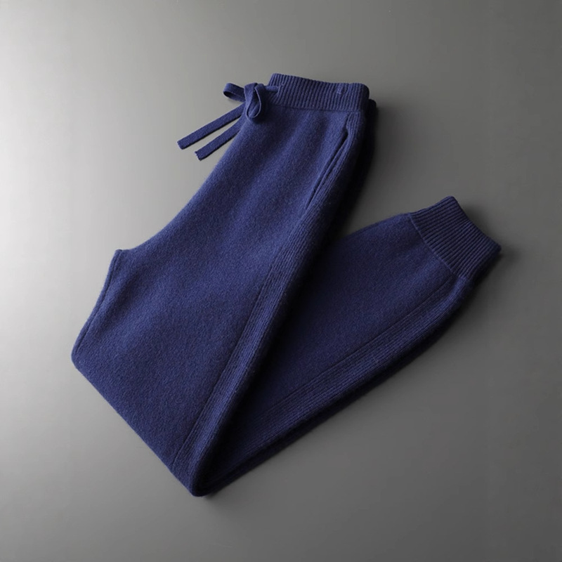 Casual Sports Suit Men's Wool Sweater Thickened Hooded Sweatshirt Loose Pants Cashmere Knitted Cardigan New Zipper