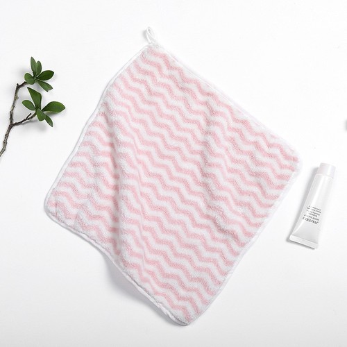 Square towel coral velvet cationic 30*30 hangable square towel for washing face and wiping hands kitchen absorbent printed towel wholesale