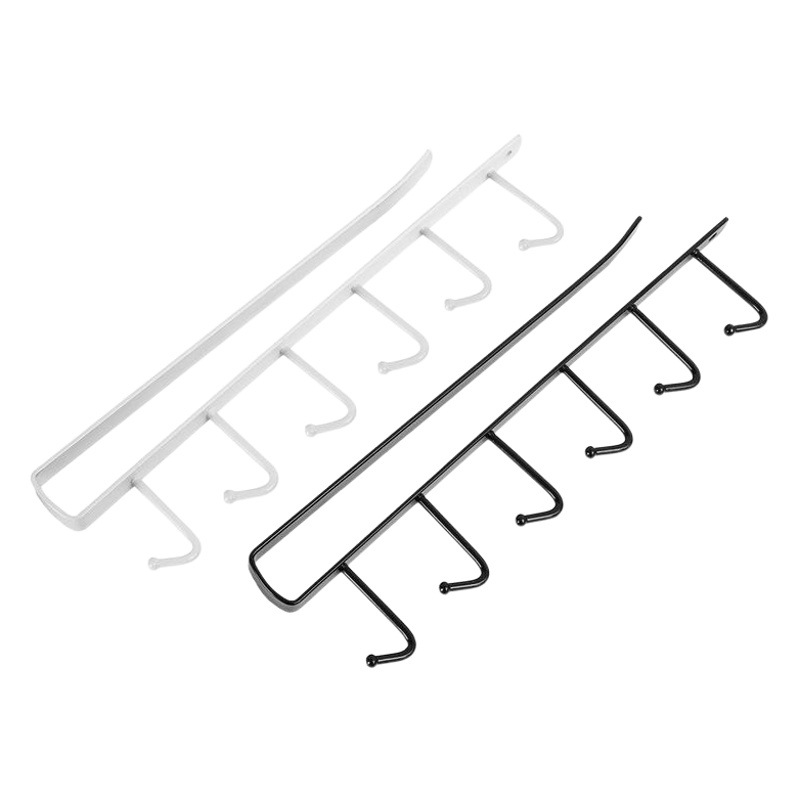 Gancho de hierro gabinete rack de almacenamiento multi-funcional armario organizador rack cocina sin clavos gancho 6 ganchos