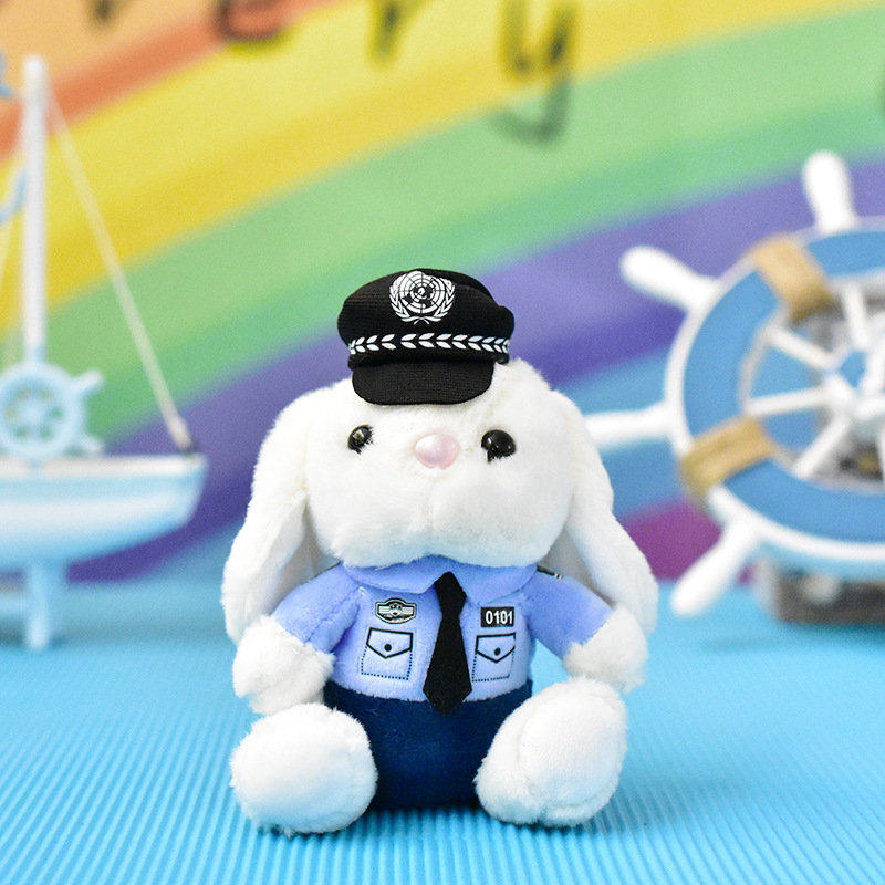 交通警察クマペンダントぬいぐるみ小さな人形消防警察バッグペンダントキーホルダーカスタムロゴ卸売|undefined