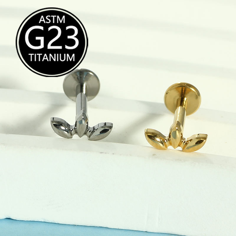 Labret piercing jewelry detail image