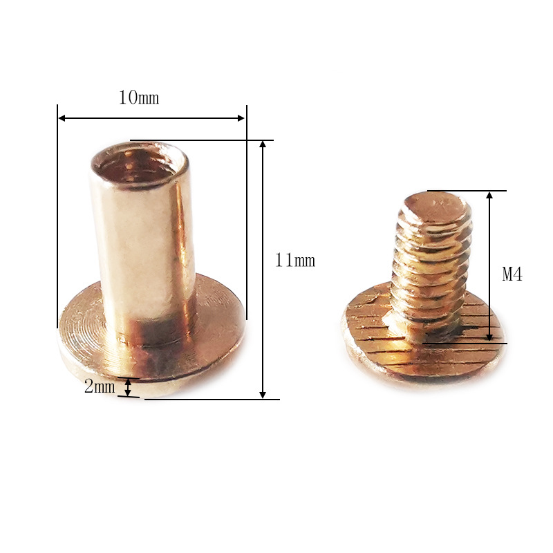 Clavo del libro de cuentas, cerradura de par de niño y madre dorado, tornillo de una palabra, álbum de fotos, calendario de escritorio, receta, par de remaches de niño y madre, tachuelas de cuero