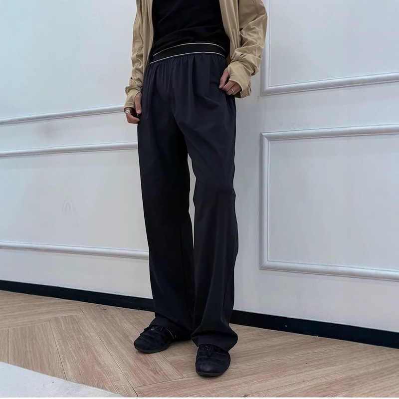 Spring and Summer "Alo Pants" Lightweight Elastic Nylon Breathable Cool Straight Loose Pleated Pants Casual Pants Spring and Summer "Alo Pants" Lightweight Elastic Nylon Breathable Cool Straight Loose Pleated Pants Casual Pants