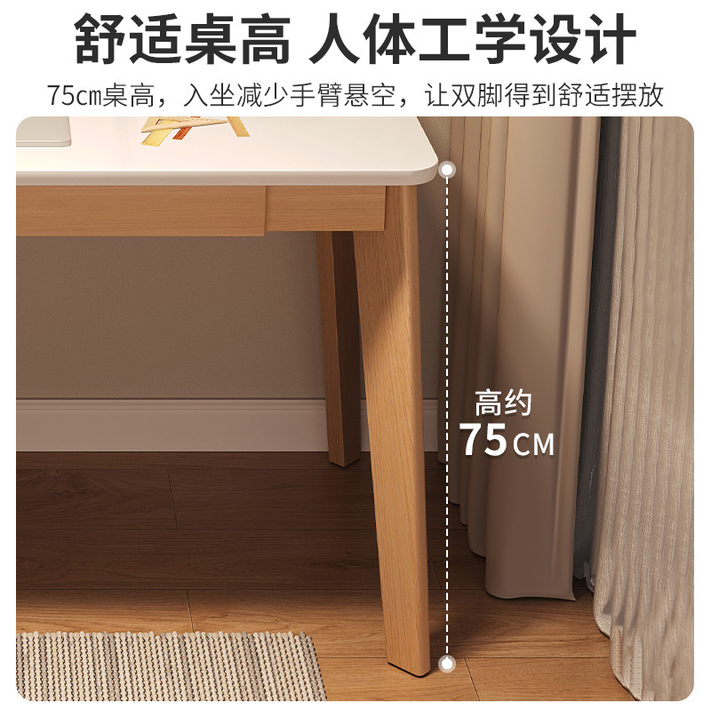 Escritorio de computadora, escritorio, escritorio de estudio para el hogar para estudiantes, escritorio de dormitorio simple, escritorio con cajón, escritorio de pierna de madera maciza