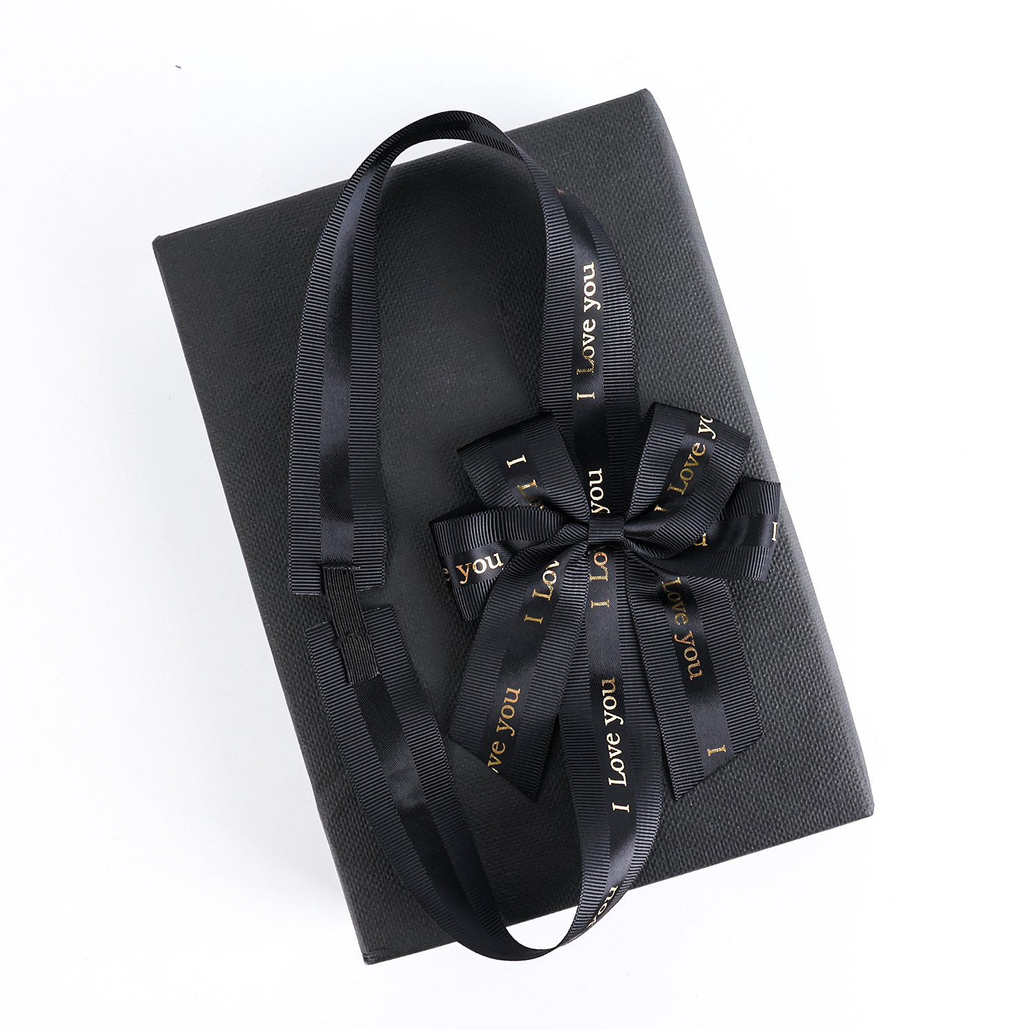 Logo personalizado caja de embalaje de joyas al por mayor cinta arco estampado impresión cinta elástica nudo de embalaje