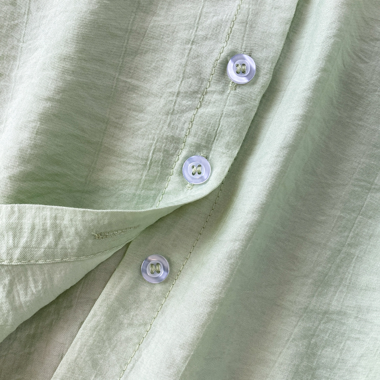 Mambo Mint Green Women's Clothing Set Refreshing Skin Friendly Breathable Loose Fitting Long Sleeved Shirt Jacket with High Waisted Wide Leg Pants_ecoleips.com