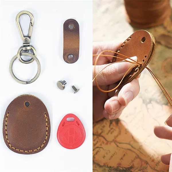Factory wholesale leather water drop access card bag guitar pick storage bag apartment Smart Access Card Storage Set