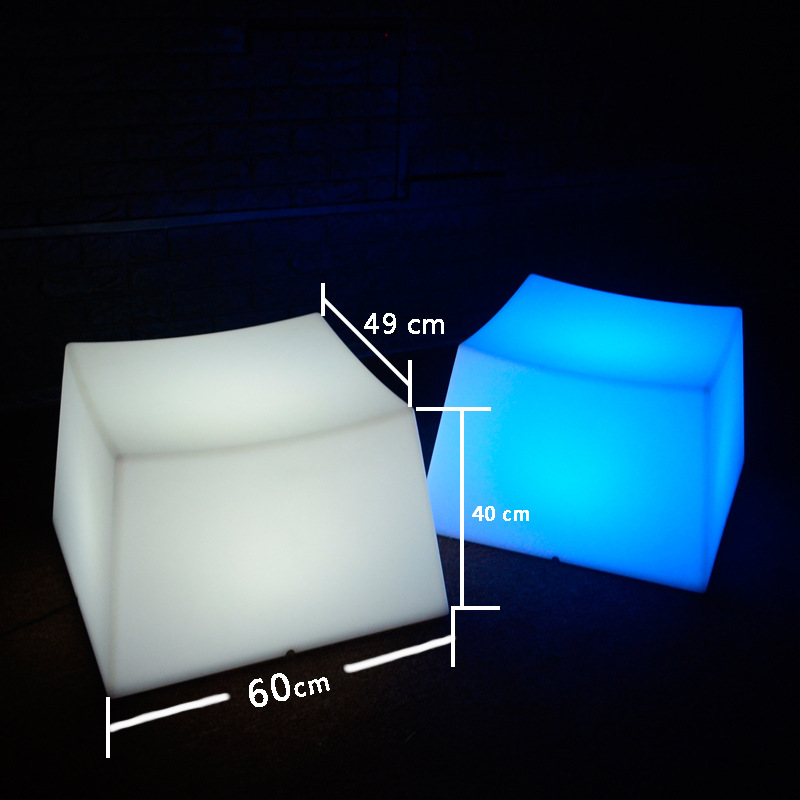 Transfronterizos al aire libre LED taburete de teclado luminoso ajustable silla curva impermeable cuadrada decoración lámpara taburete luminoso image 4