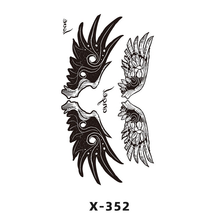 Arco de flor pequeña pegatinas de tatuaje fresco 3D dibujos animados transfronterizo Henna rosa impermeable texto en inglés pegatinas de tatuaje