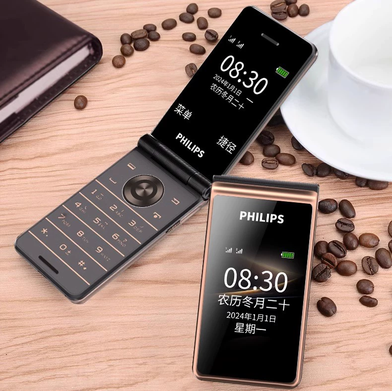 Складывающийся телефон (Philips E6616) 4G, мобильник для пожилых с большим клавиатурным набором, поддержка нескольких сетей