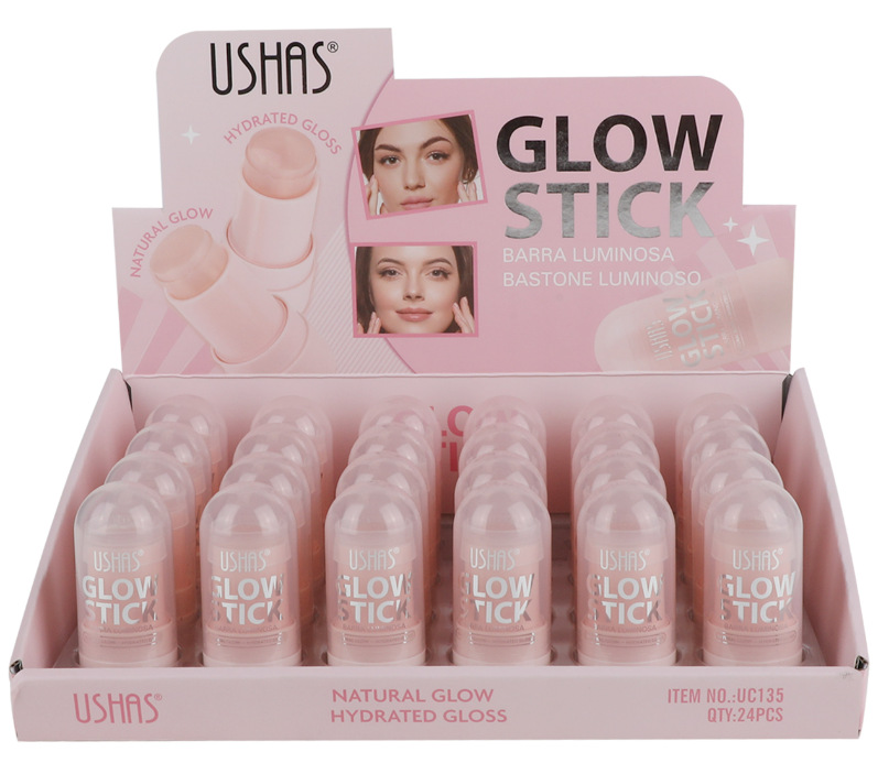 (caja de exhibición) USHAS maquillaje de belleza transfronterizo máscara labial humectante en stock de barra de resaltado UC135 al por mayor