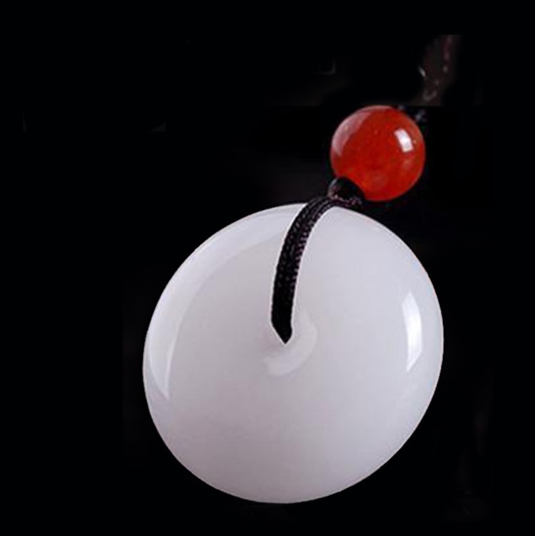 Wholesale Jade Accessories: White Jade Peace Knot Jade Pendant, Xinjiang Hotan Mutton Fat Grade Gold Thread Jade Peace Knot