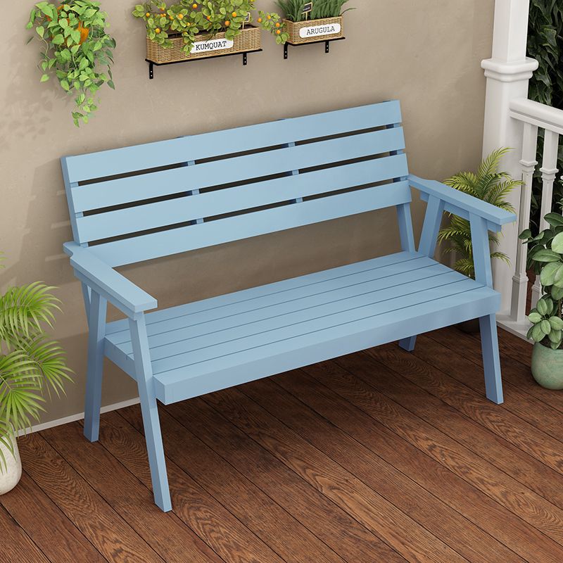 Park Blue Outdoor Outdoor Table and Chair Set Backrest Bench Outdoor Solid Wood Shopping Mall Courtyard Leisure Double Stool