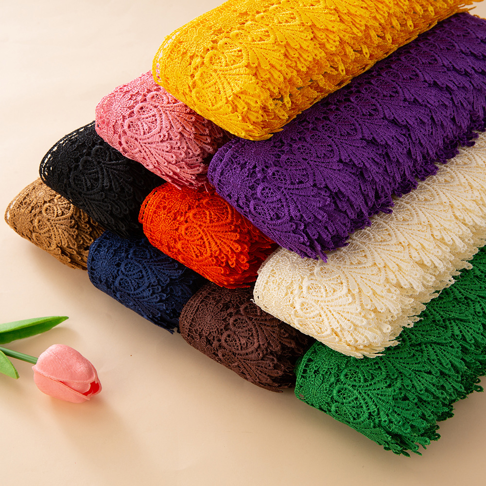 Fabricantes al por mayor 8.5cm agua soluble bordado encaje accesorios de ropa de mujer falda lingerie encaje