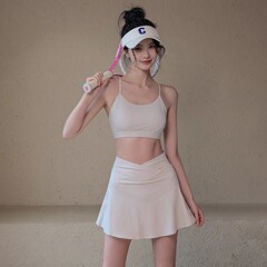 高腰修身运动短裙女带内衬羽毛球半身裙假两件防尴尬健身瑜伽短裙