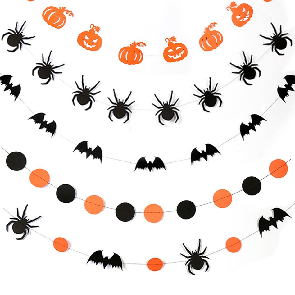 Black bat spider web Halloween decoration ghost festival KTV party classroom decoration