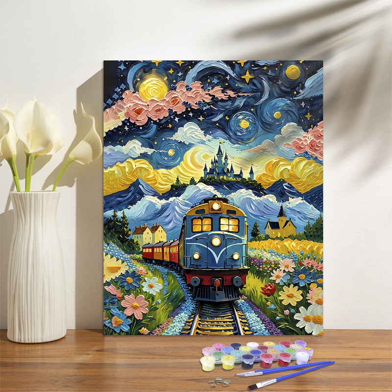 デジタル油絵diy油絵diy塗り絵油彩デジタル油絵バッチ油彩画デジタル画装飾画|undefined