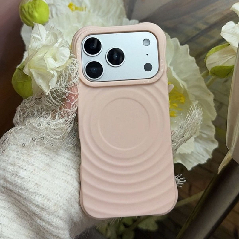Wave-Patterned Phone Case Magsafe Magnetic Simple High-End Solid Color Apple 16Promax/Iphone17Pro
