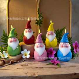 跨境批发圣诞可爱圣诞老人造型石蜡蜡烛创意装饰氛围摆件礼物电子