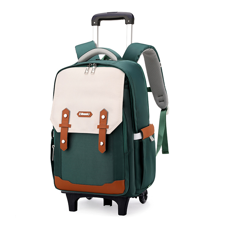 Peces naturales de alto valor de cara tirón mochila de seis ruedas escaleras al por mayor mochila de escolares escolares de secundaria